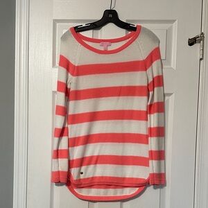 Light weight Lilly Pulitzer pink and White Striped Sweater